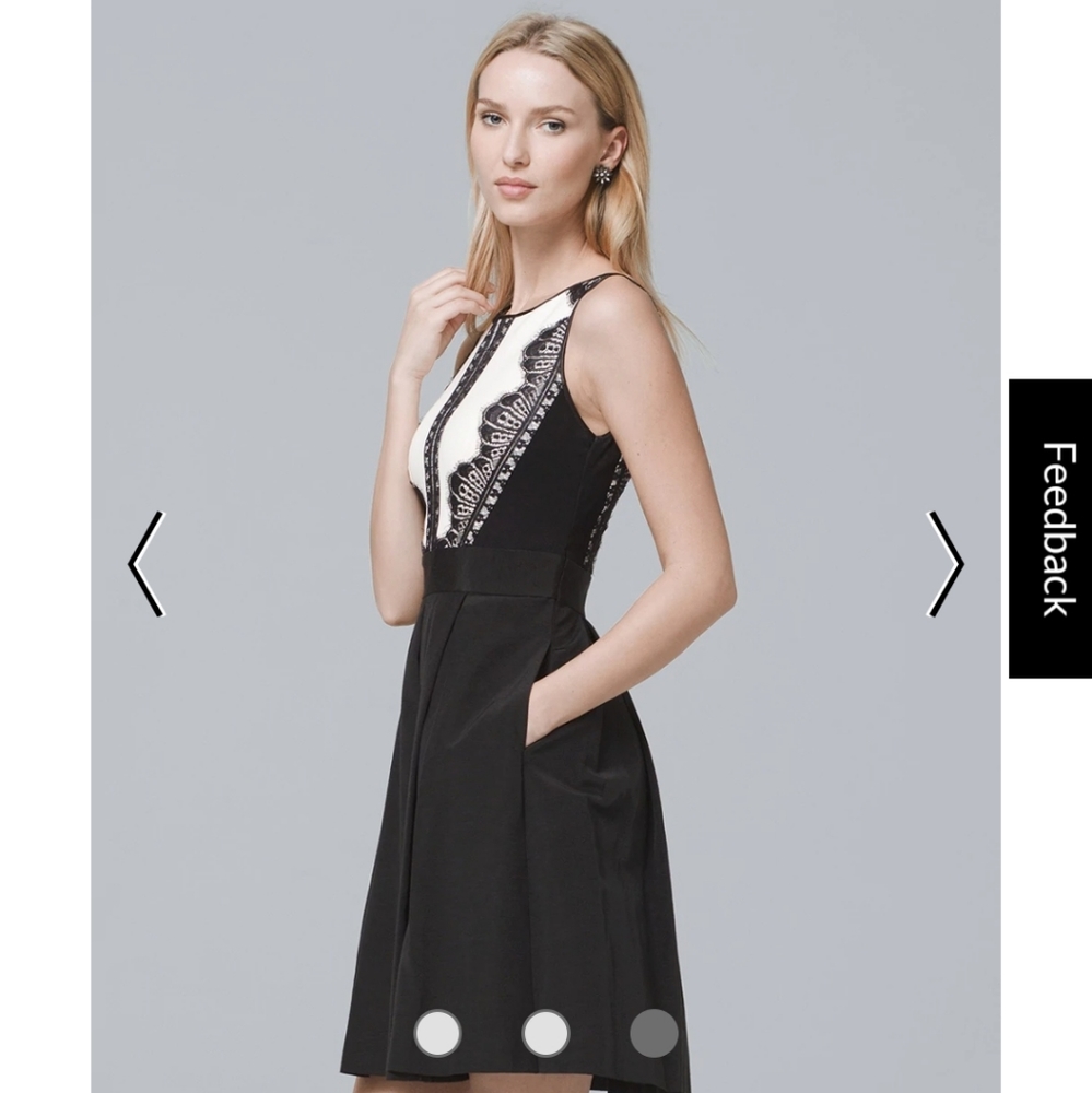 LACE TUXEDO FIT-AND-FLARE DRESS